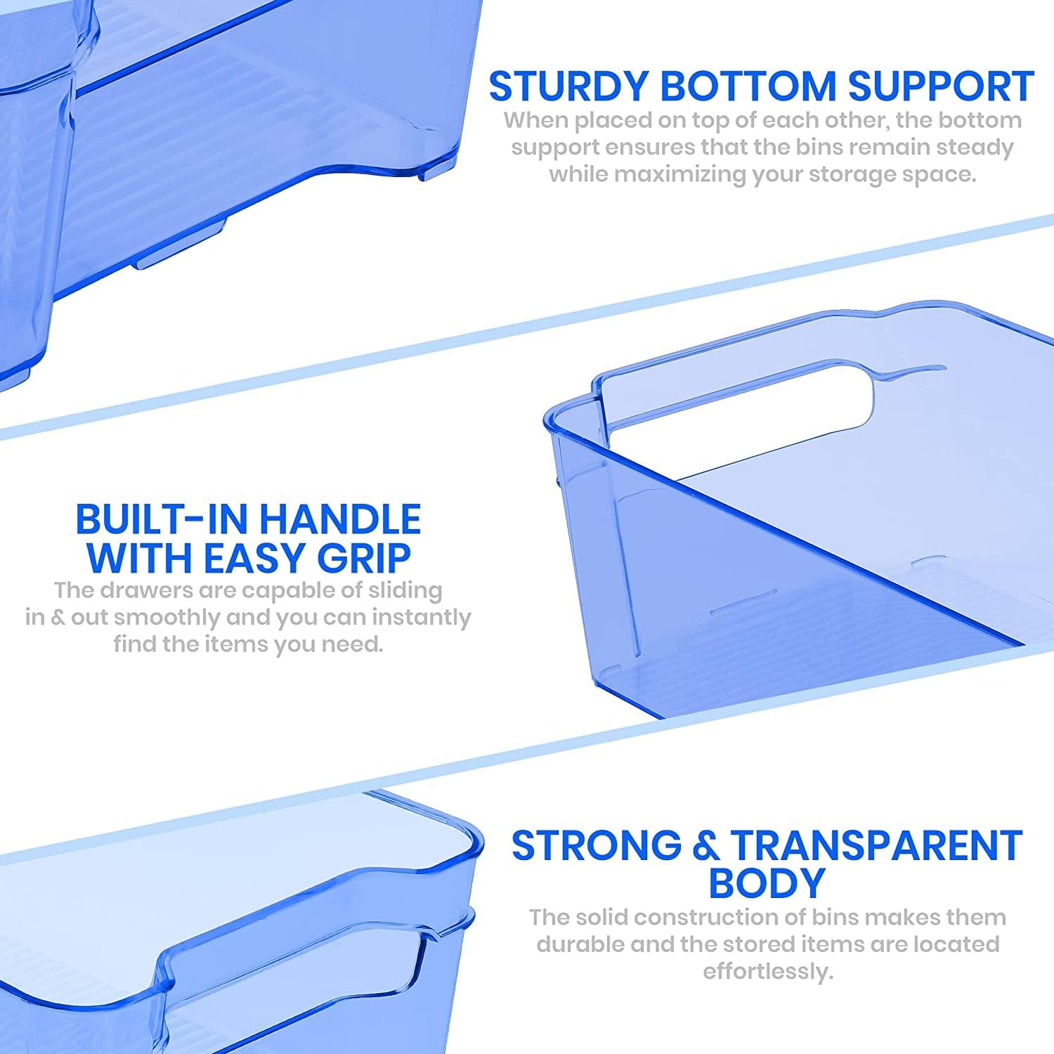 Utopia Home Pantry Organizer - Set of 8 Refrigerator Organizer Bins - Fridge Organizer for Freezers, Kitchen Countertops and Cabinets - BPA Free