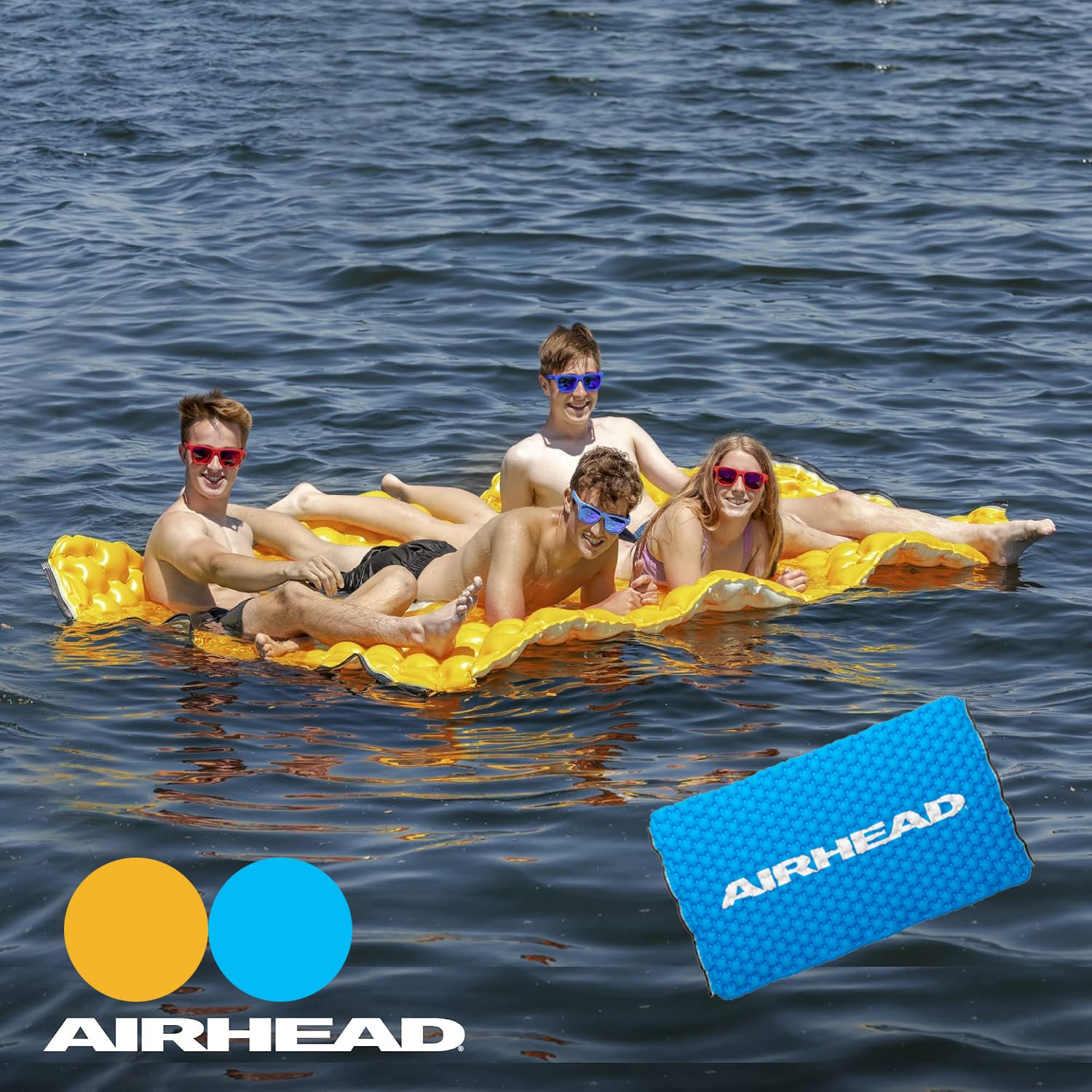 Airhead Air Island, Inflatable Large Lake Float, 10ft x 6ft