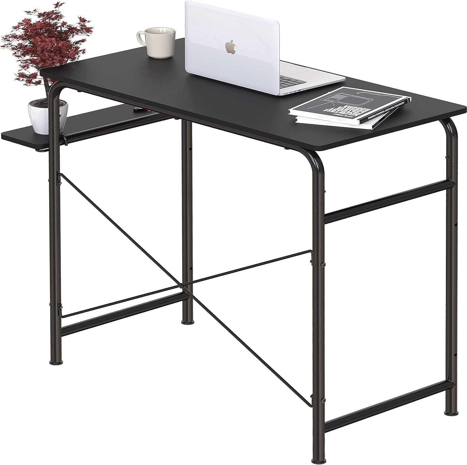 Small Gaming Home Office Computer Desk with Shelf, 16"D x 31"W x 29"H, Black