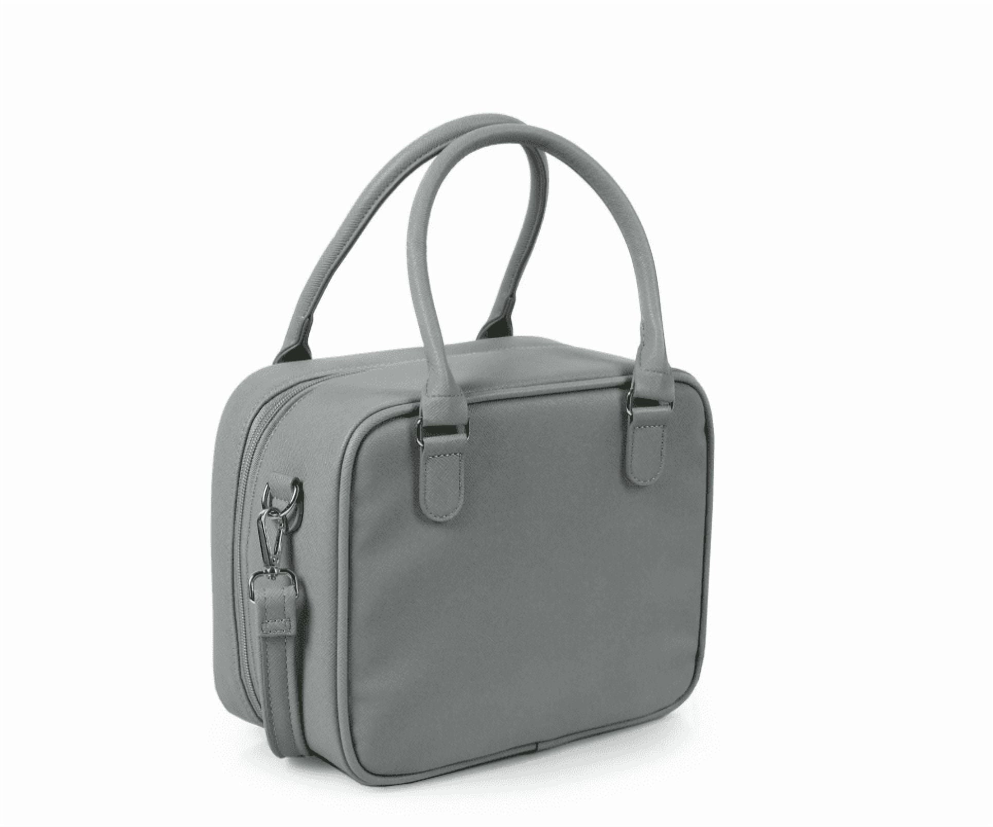 Veronica Jamison Hampton Faux Leather Lunch Tote by Arctic Zone, Lunch Bag with Food Storage & Ice Pack, Smog Saffiano