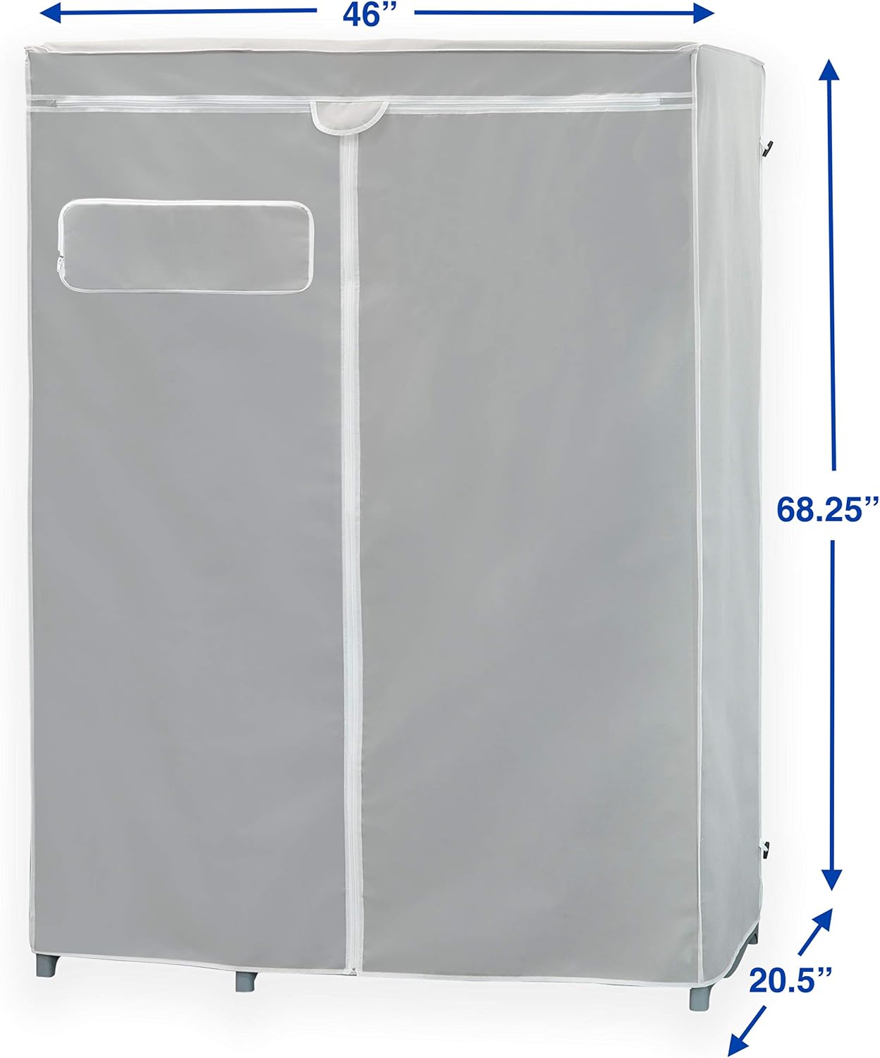 Simple Houseware Freestanding Cloths Garment Organizer Closet with Cover, Grey