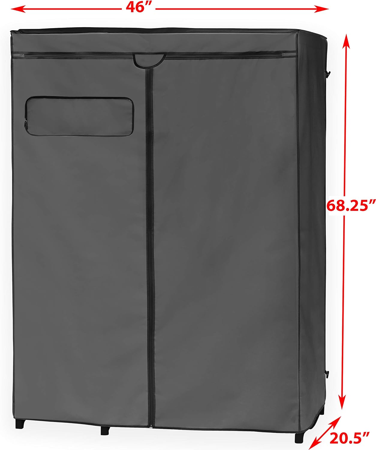 Simple Houseware Freestanding Clothes Organizer with Cover, Bronze/Dark Grey