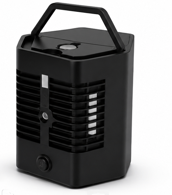 Tech Rebellion Desktop Mister Fan w/ Ice Pack, AC Machine - Black/Grey