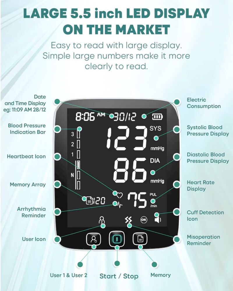 Lazle Automatic Blood Pressure Monitor, Black