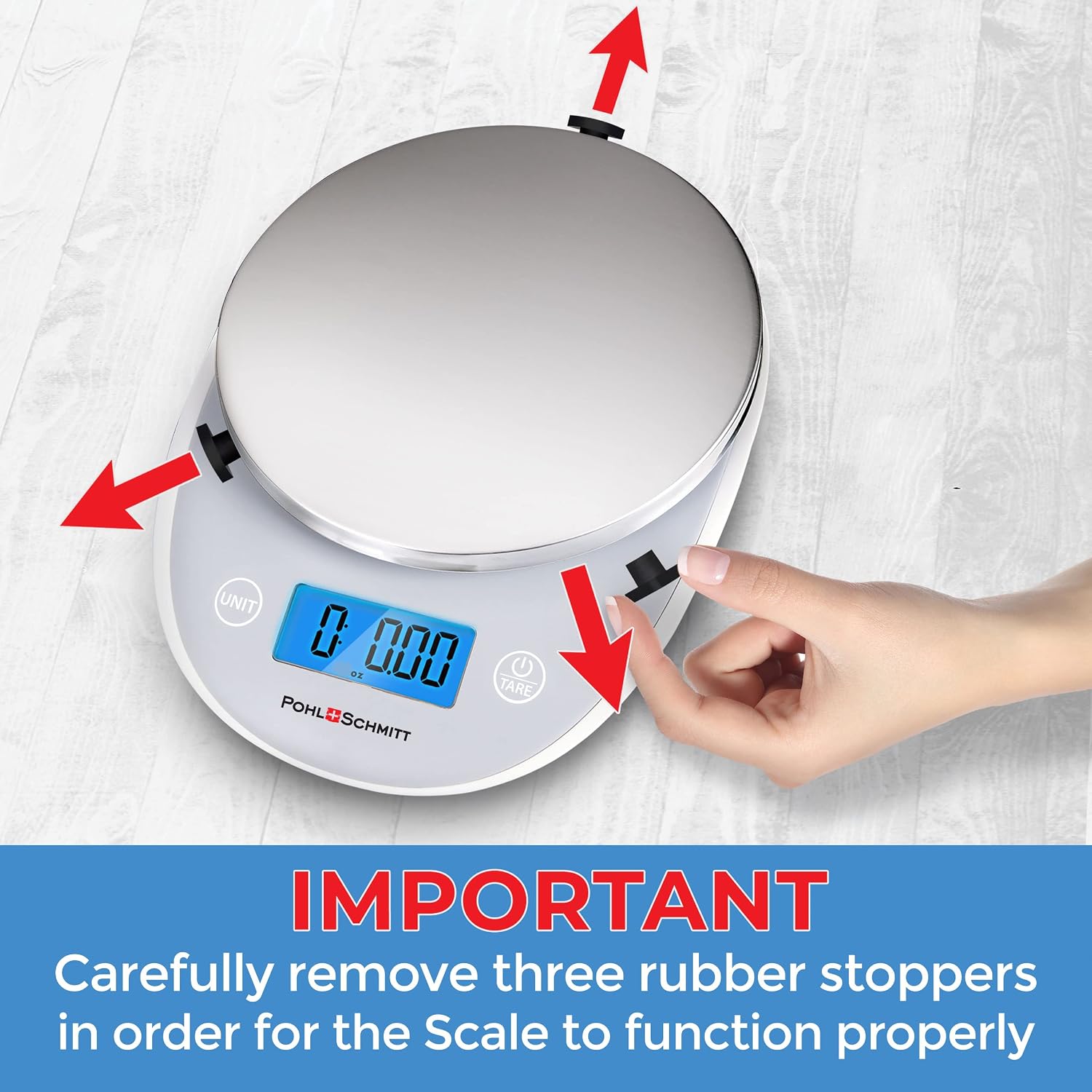 Pohl Schmitt Digital Food Kitchen Scale, Batteries Included, Measures Grams/Ounces, Auto Shut-Off, Stainless Steel, 2 Pack