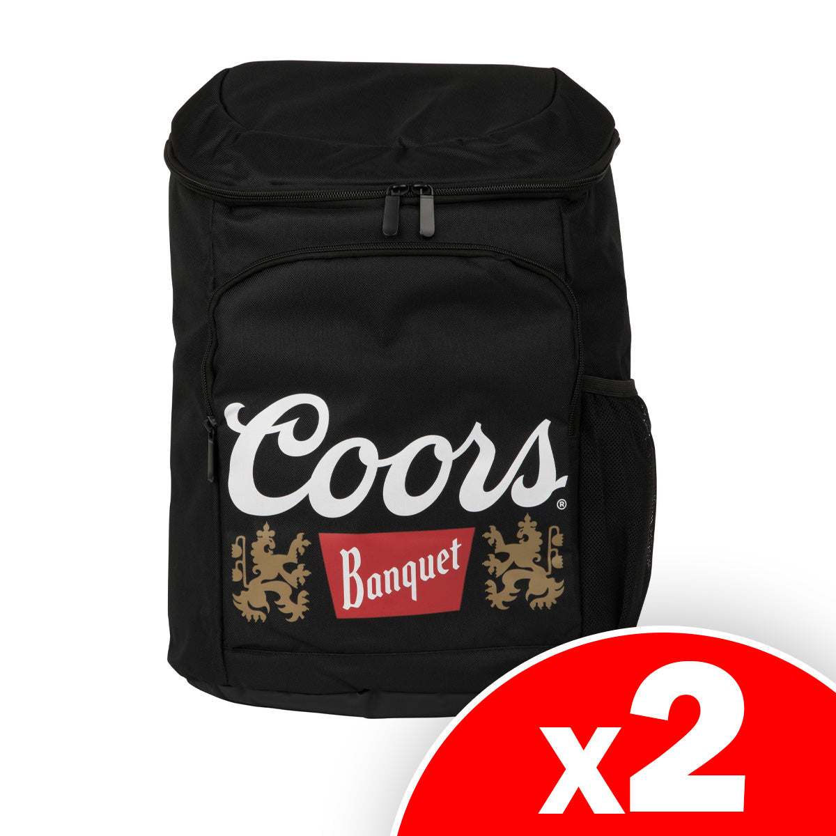 Coors Banquet Logo Cooler Backpack, Black, 2 Pack