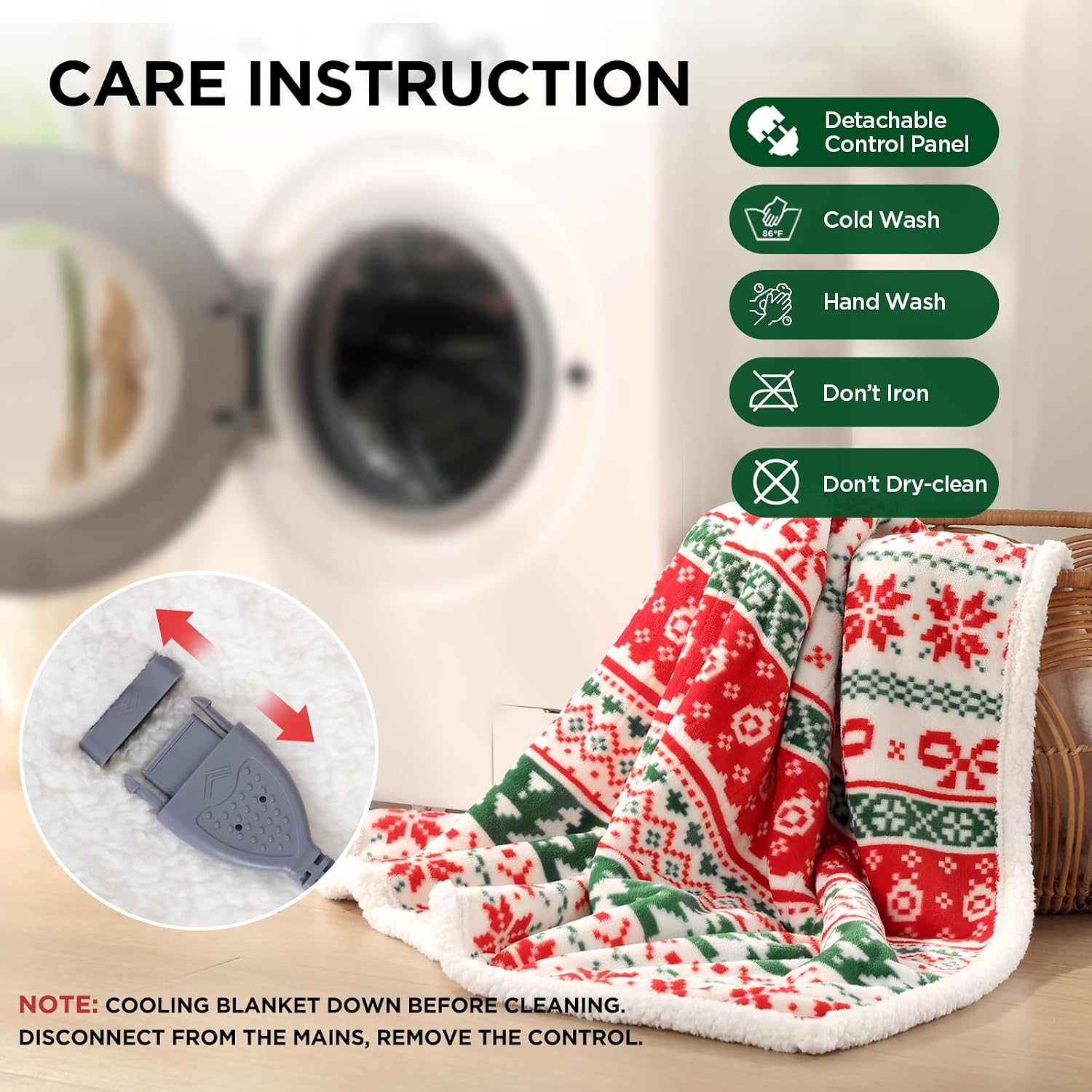 Westinghouse Heated Throw Blanket, 50"x60", Christmas Trees, ETL Certified | 6 Heating Levels, 2-10 Hours Auto-off, Overheat Protection, Flannel to Sherpa, Machine Washable, Couch Bed Office Home