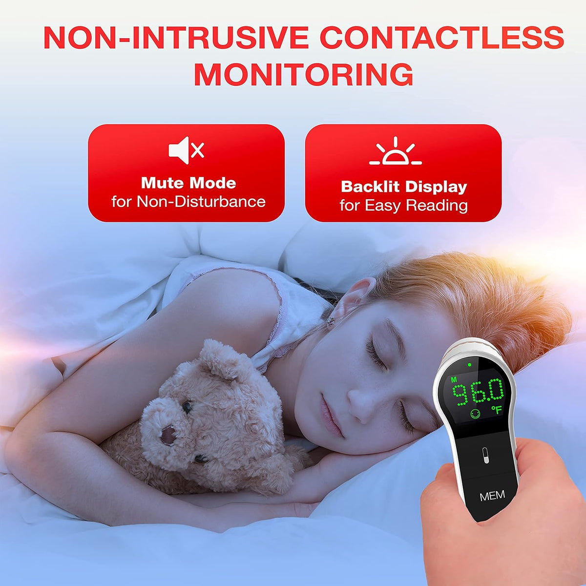 Mueller Ear Forehead Thermometer for Adults and Kids for Fever with Ear Temperature Probe and LCD Display, Non-Contact Body and Surface Thermometer, Auto Shut-Off, White