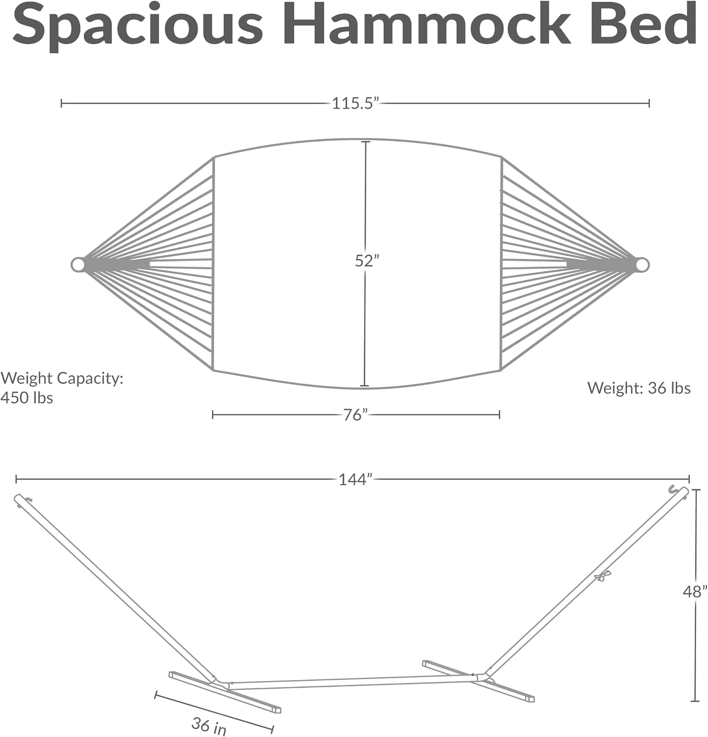Sunnydaze Rope Hammock with Stand for Outside, 450 lb Capacity | Desert Stripe, Heavy Duty Freestanding Portable Outdoor Hammock Set with Quilted Pad, Pillow, and 12 ft Steel Frame, Desert Stripe