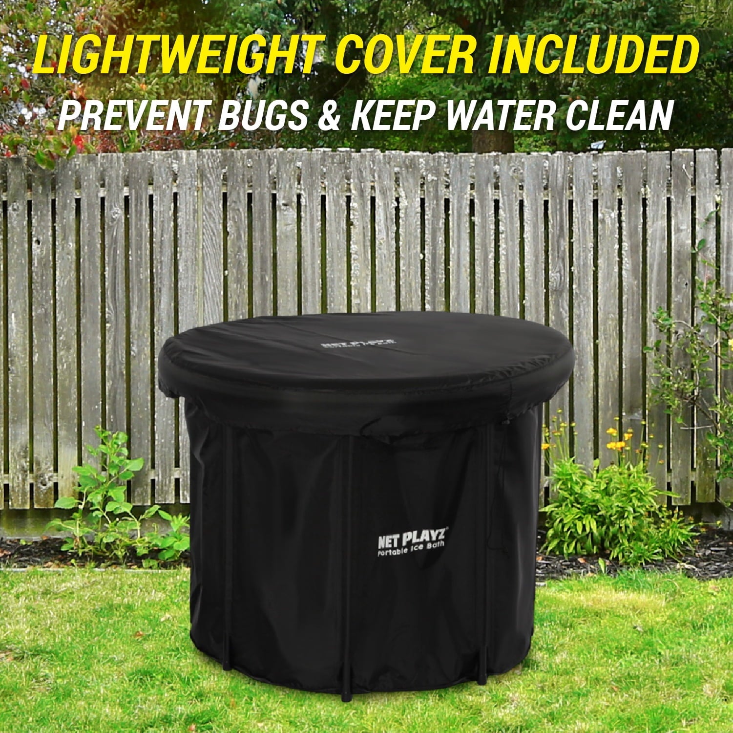 NET PLAYZ Ice Bath Tub Cold Plunge Portable Recovery Tub for Athletes, Insulated Nylon PVC Construction, Black