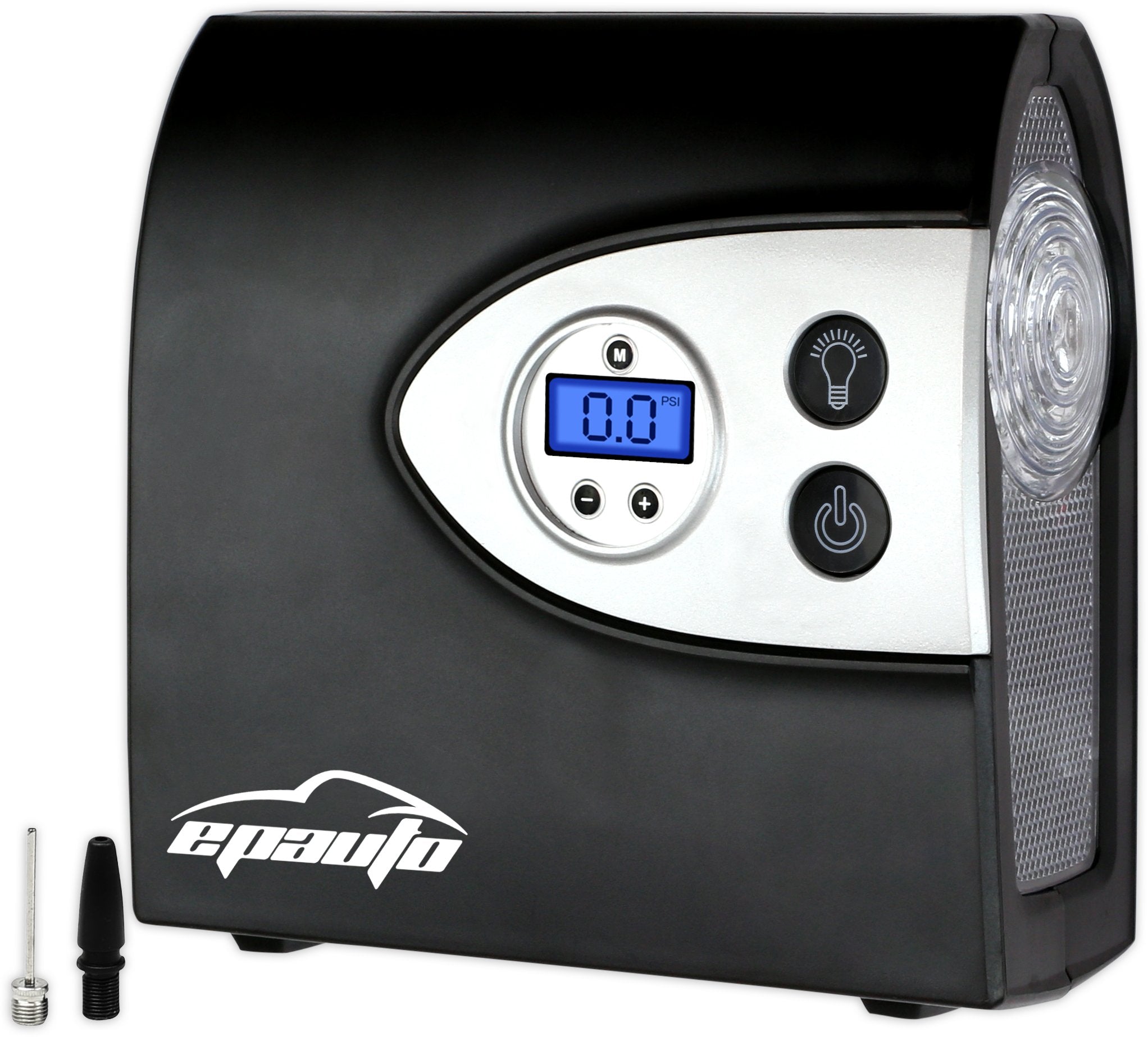 EPAuto 12V DC Portable Digital Tire Inflator & Air Compressor, 120 Watts, Black