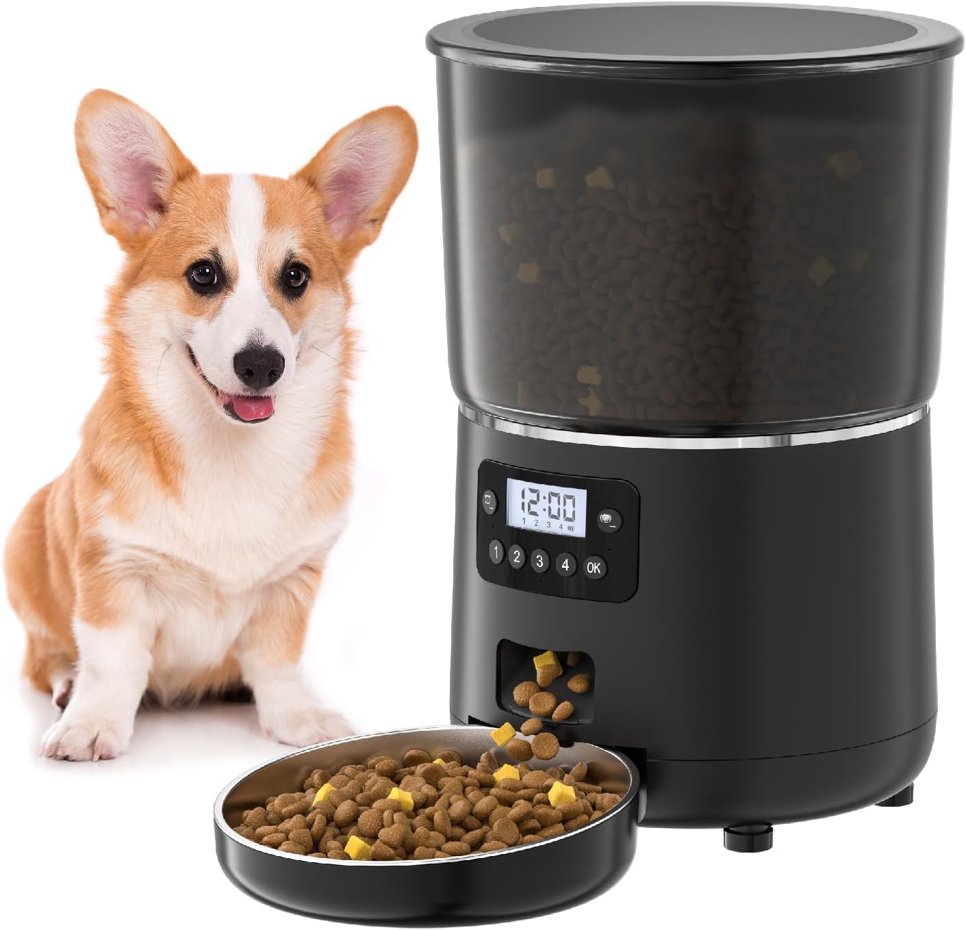 Tri-Great USA Dog Feeder Automatic Timed Food Dispenser for Dog Pet | Patented Anti-Cockroach Design Easy Clean