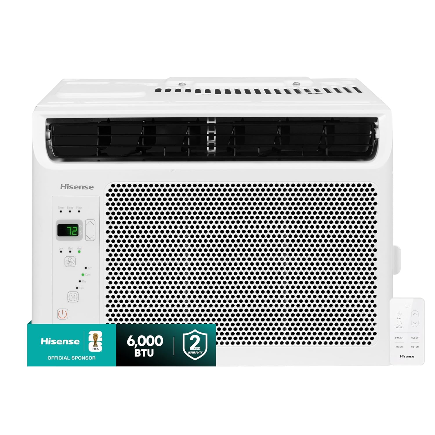 Hisense 6,000 BTU Window Air Conditioner, Easy Installation, Ultra Quiet, Easy-to-install Window Kit Included, White