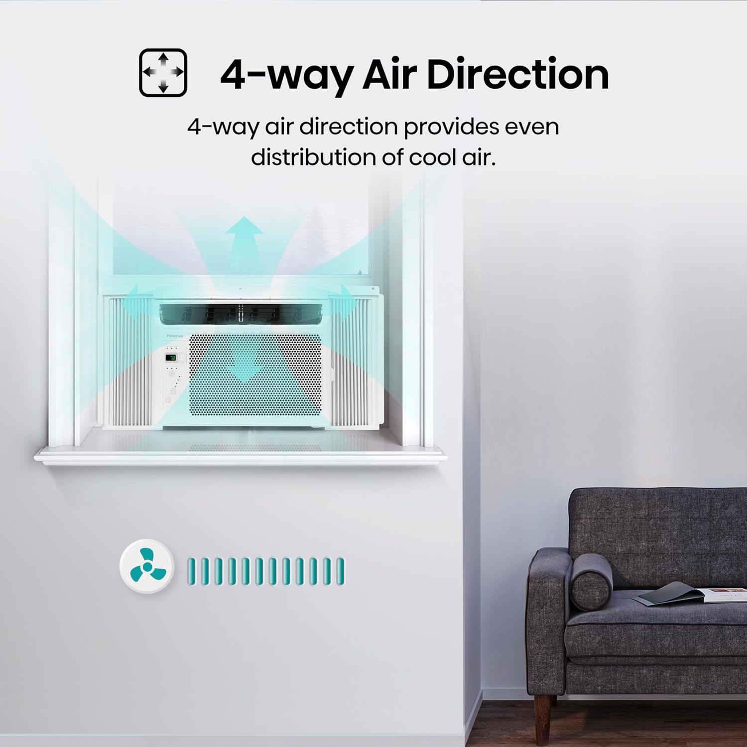 Hisense 6,000 BTU Window Air Conditioner, Easy Installation, Ultra Quiet, Easy-to-install Window Kit Included, White