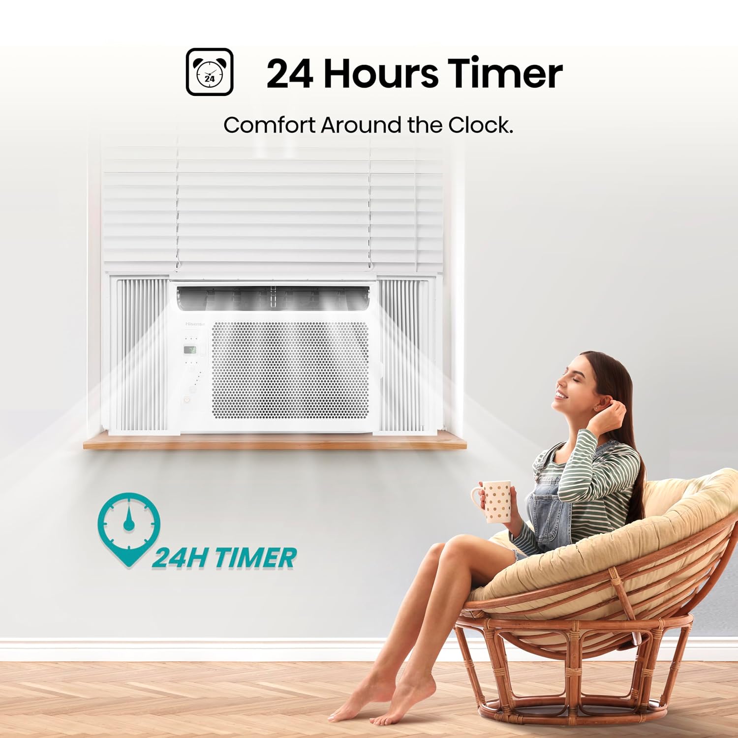Hisense 6,000 BTU Window Air Conditioner, Easy Installation, Ultra Quiet, Easy-to-install Window Kit Included, White