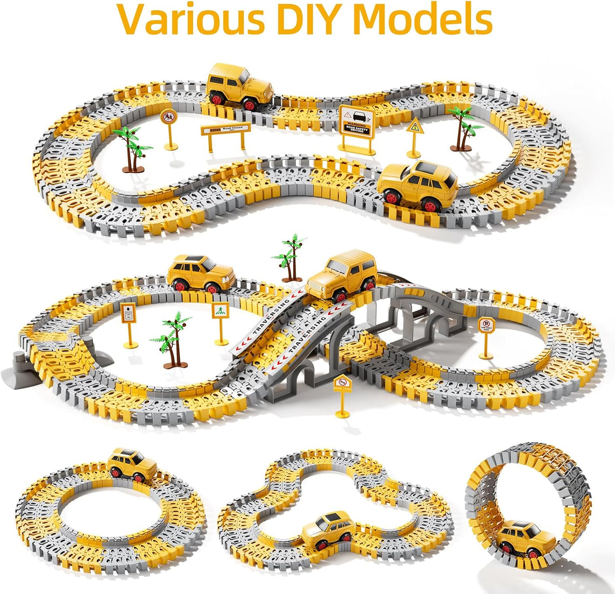 Toddlers 236pcs Construction Race Track Toys for ages 3+