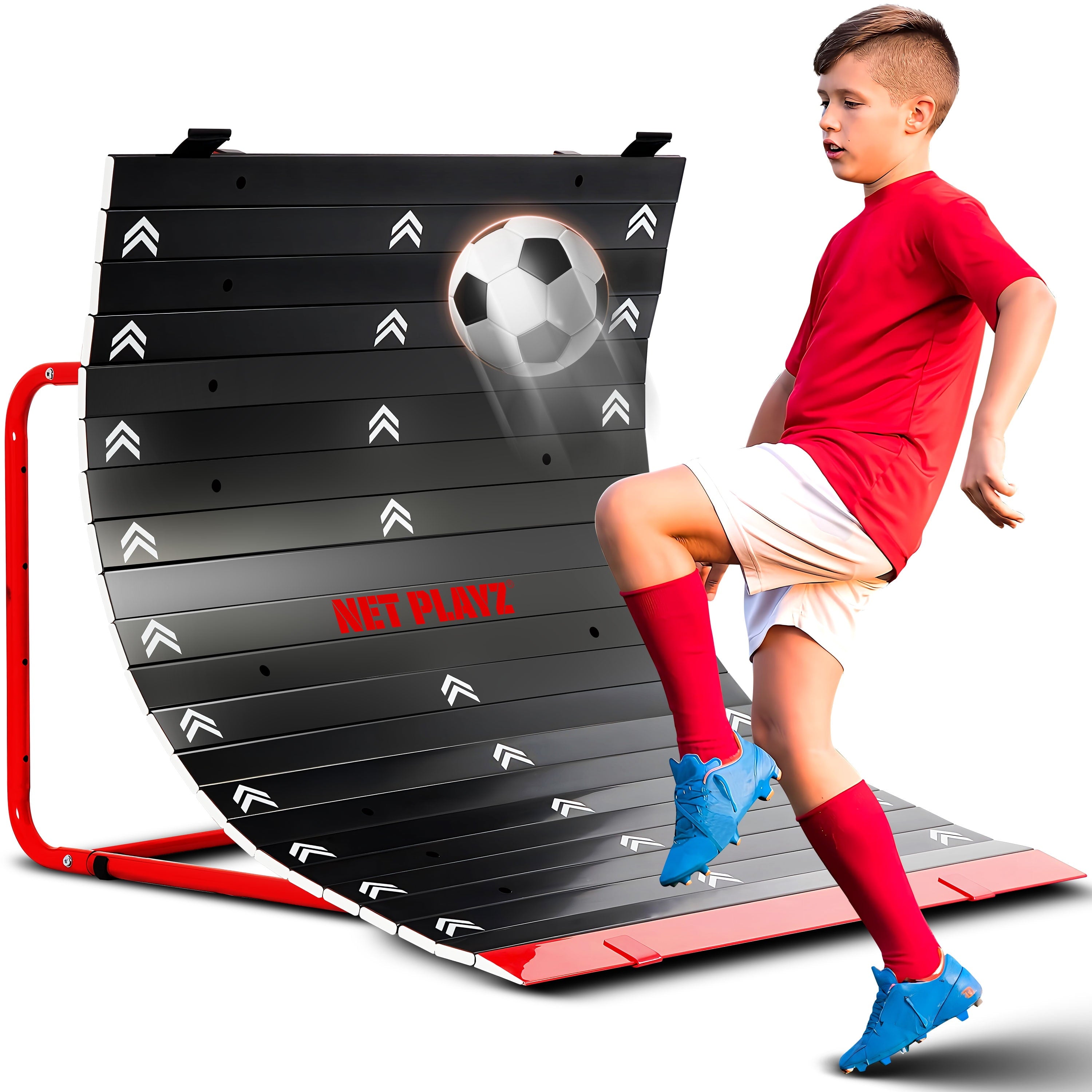 Soccer Return Ramp Kickback Soccer Rebounder Football Rebound Net | Net Playz Durable Steel Construction for Soccer Training