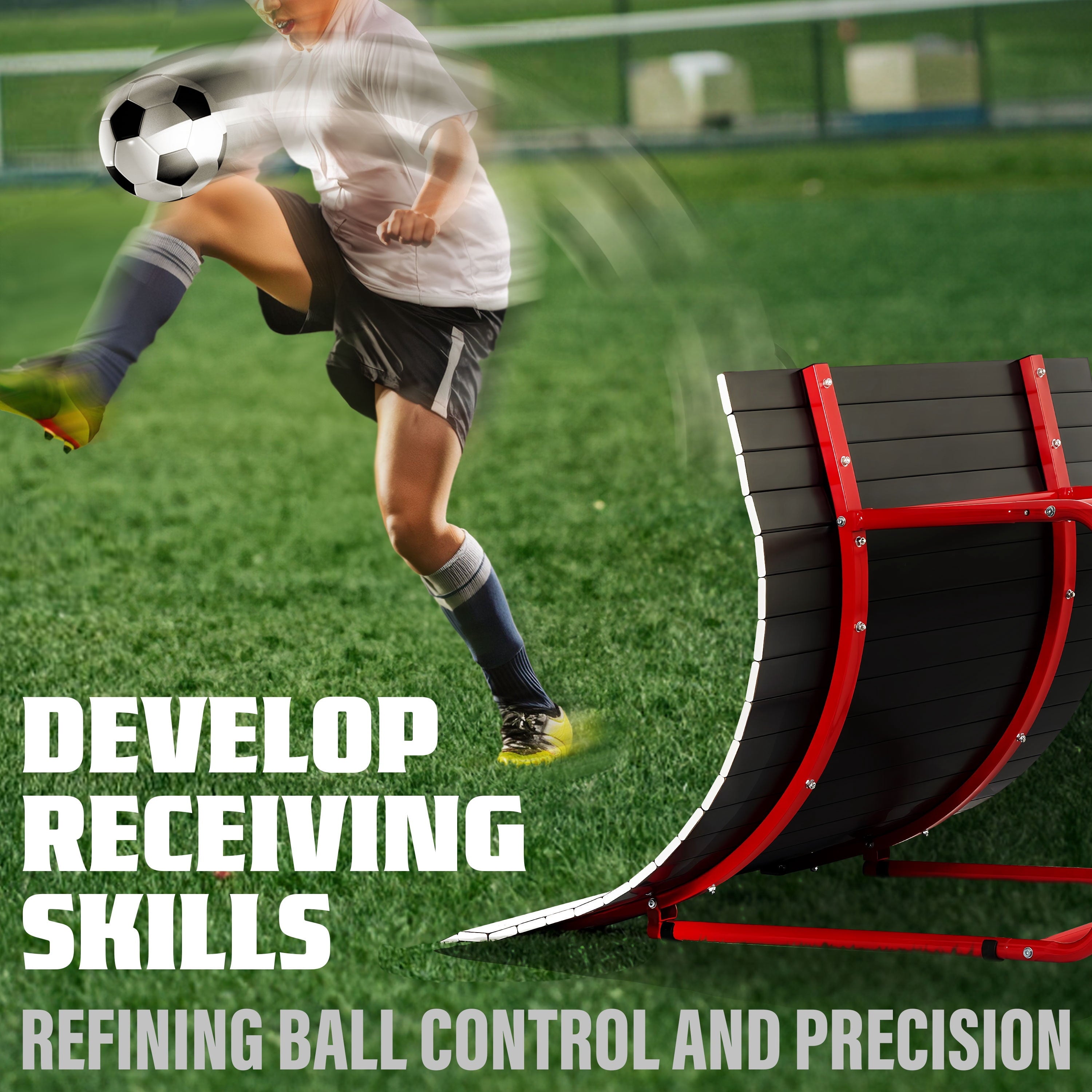 Soccer Return Ramp Kickback Soccer Rebounder Football Rebound Net | Net Playz Durable Steel Construction for Soccer Training