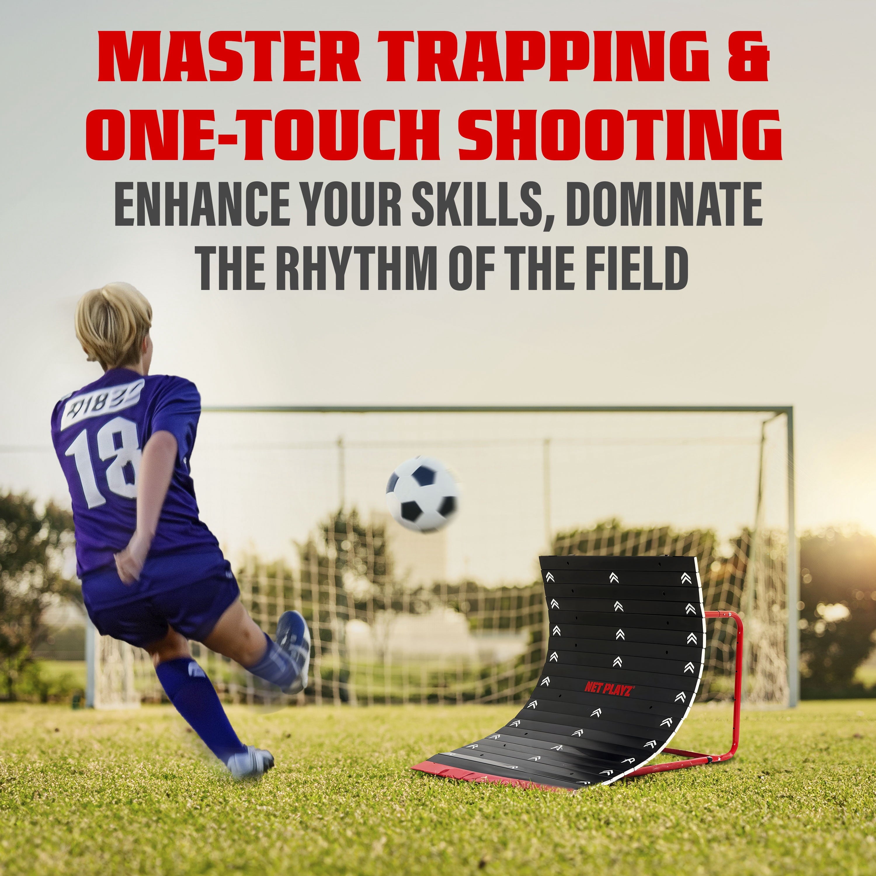 Soccer Return Ramp Kickback Soccer Rebounder Football Rebound Net | Net Playz Durable Steel Construction for Soccer Training