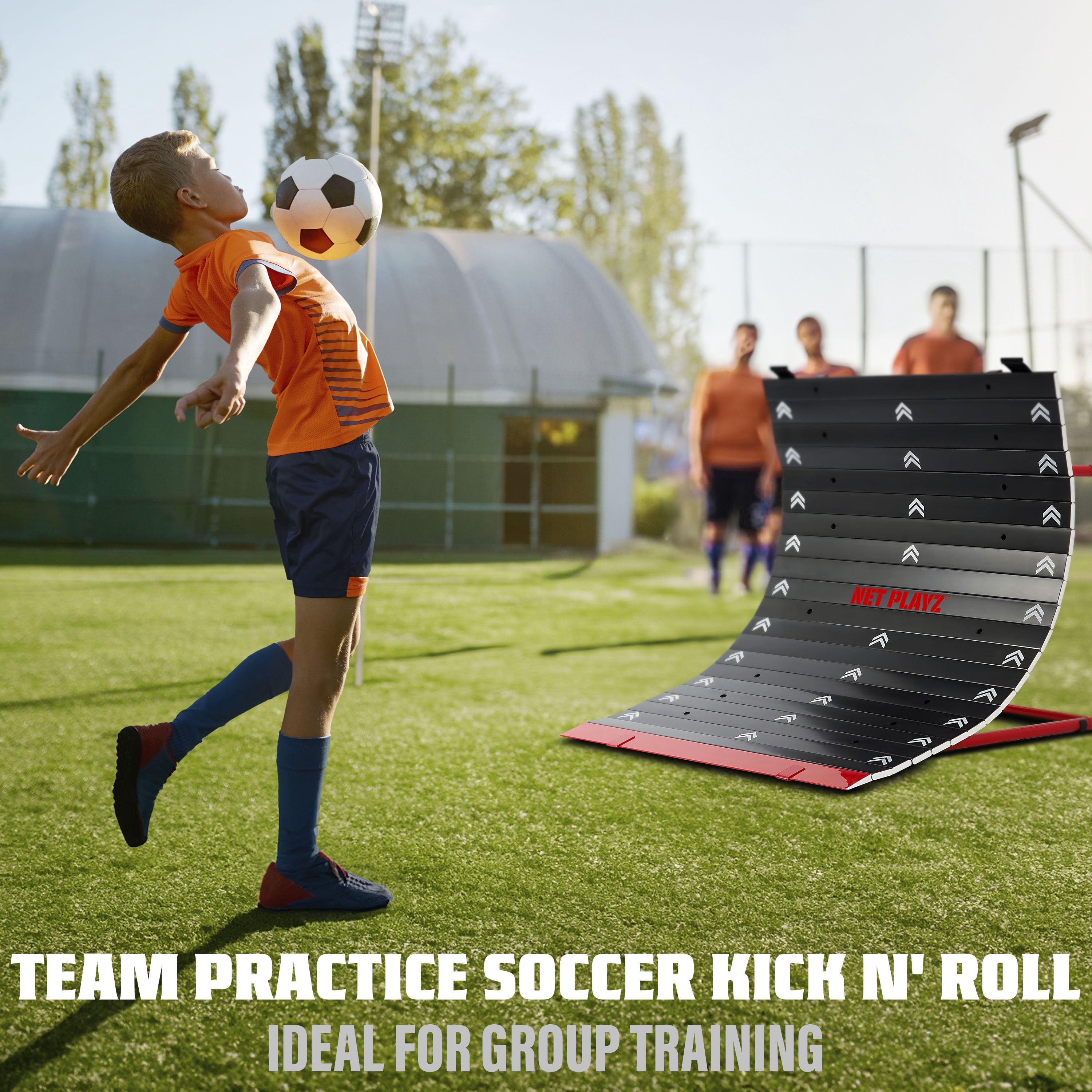 Soccer Return Ramp Kickback Soccer Rebounder Football Rebound Net | Net Playz Durable Steel Construction for Soccer Training