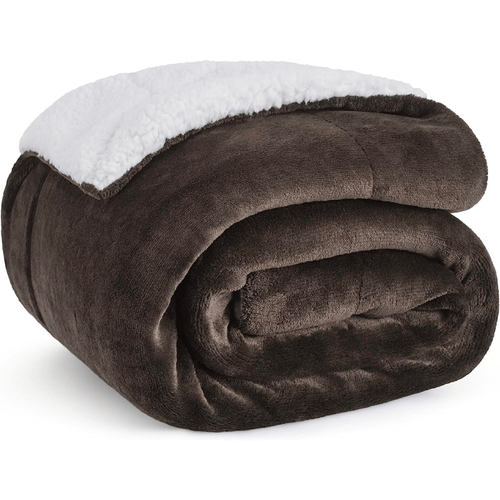 Perfectly Plush Mink Sherpa, Ultimate Blanket Oversized 60" x 72", Reversible Hypoallergenic Comforter