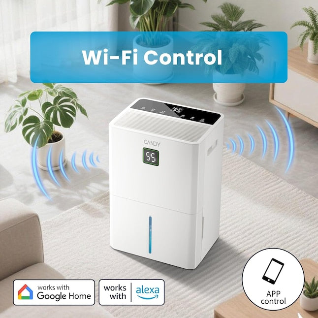 Candy 84 Pints Dehumidifier for Spaces up to 5000 Sq. Ft, White