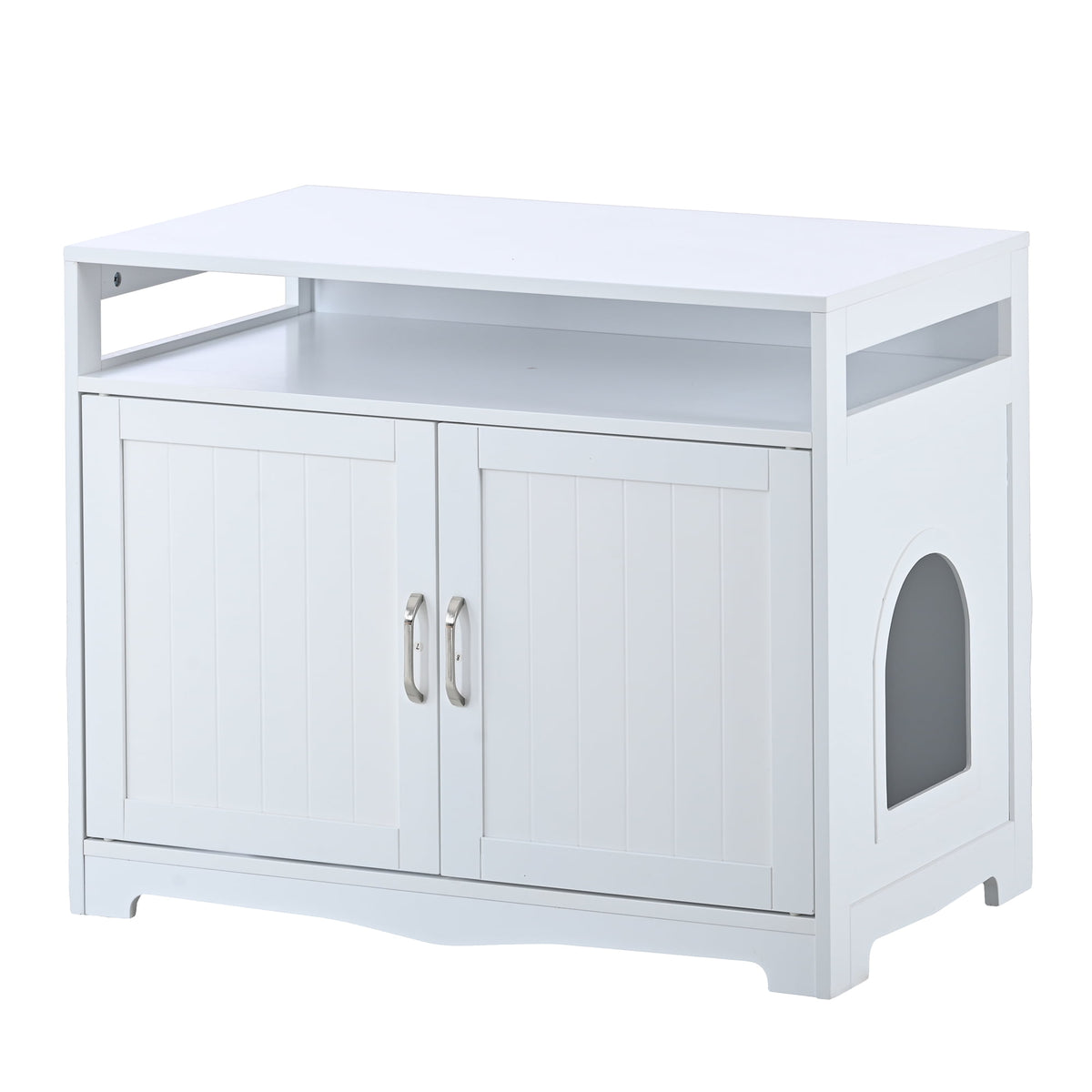 Cat Litter Box Enclosure with Hidden Plug and 2 Doors