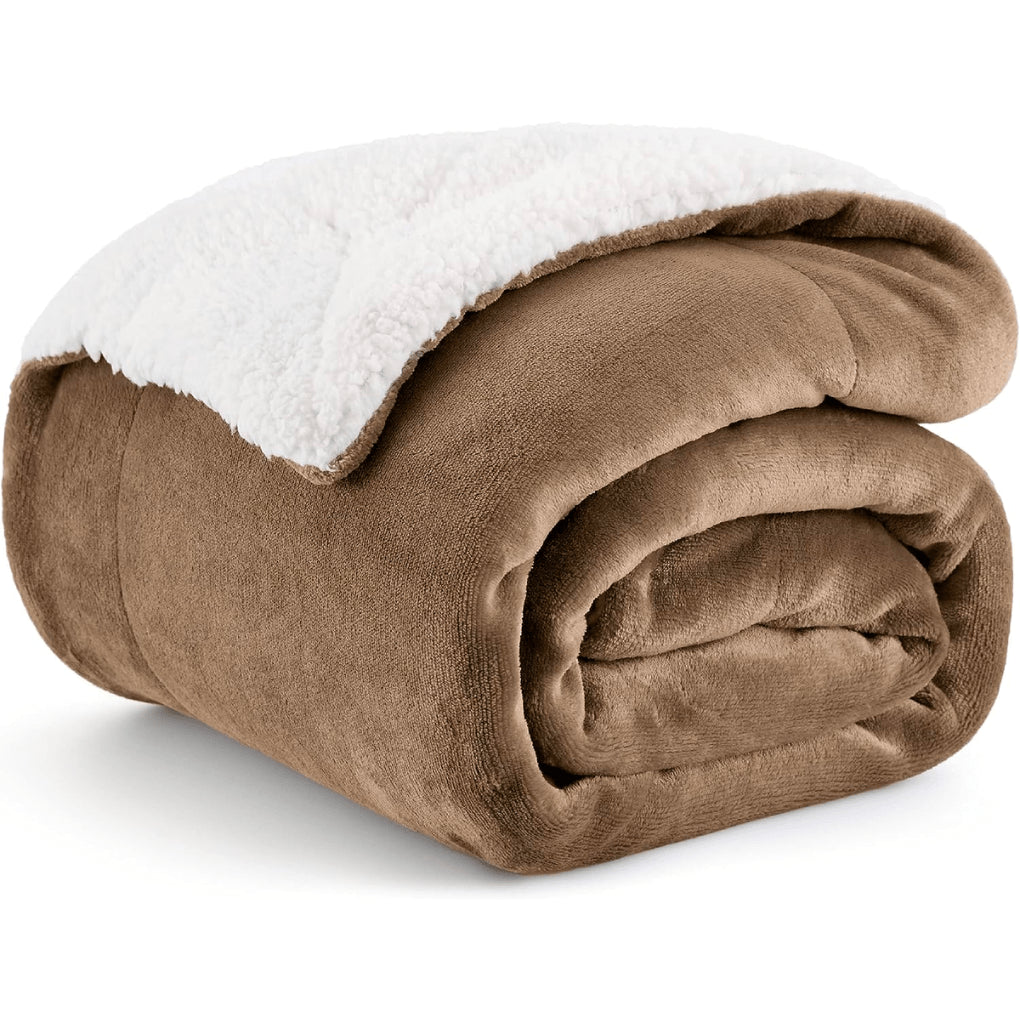 Perfectly Plush Mink Sherpa, Ultimate Blanket Oversized 60" x 72", Reversible Hypoallergenic Comforter