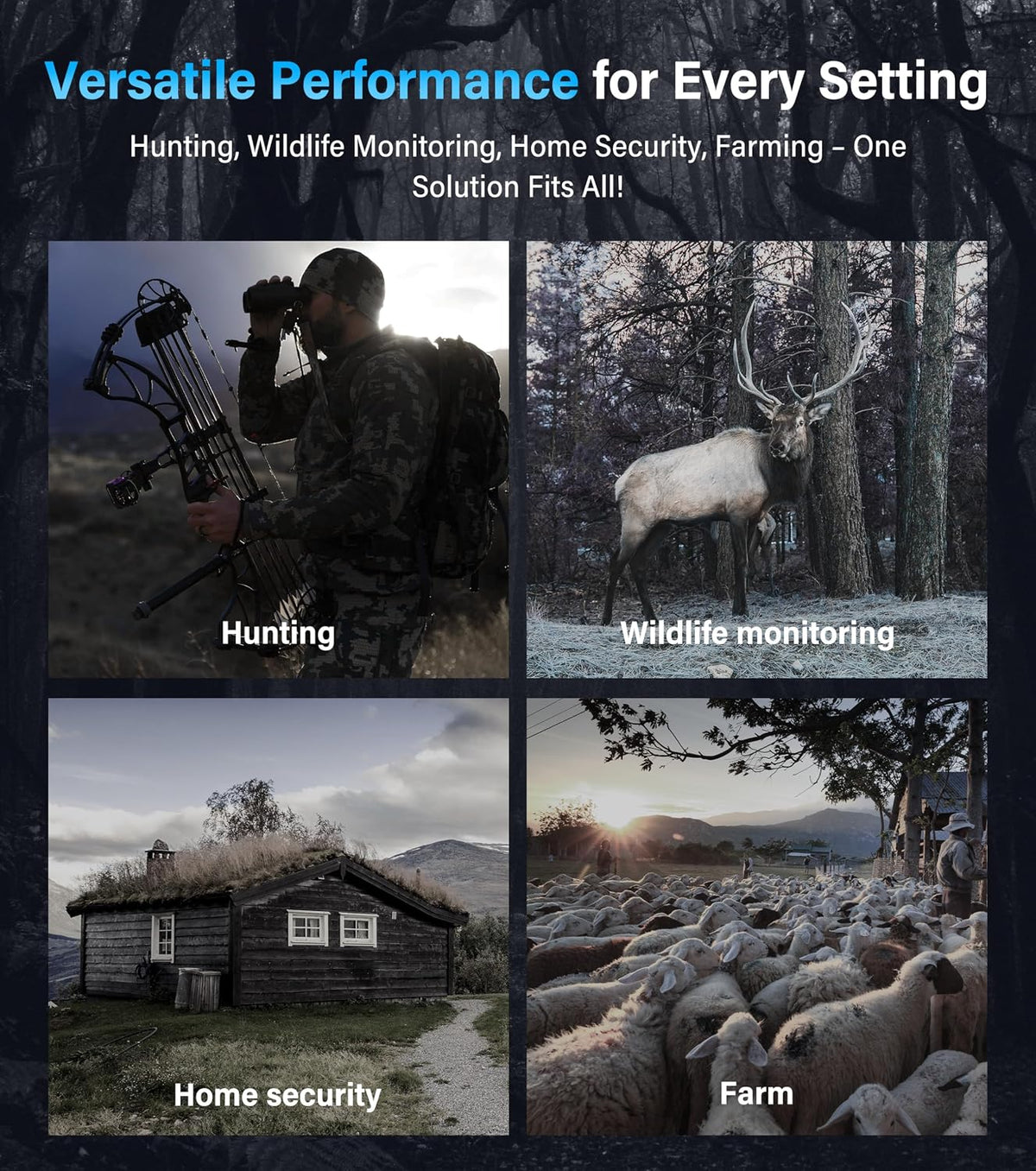 CoxiVision Night Vision Goggles, 4K Night Vision Binoculars for Adults, Upgraded 3.1" Large Screen & 4400mAh Rechargeable Battery, View in 100% Darkness with 7-Level Adjustment for Hunting, 64GB Card