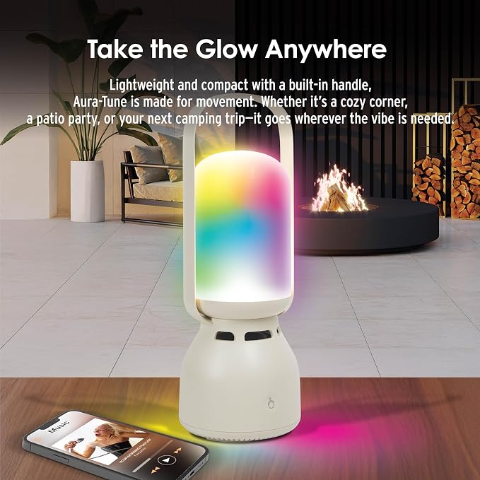 Sarina Wireless Speaker & LED Lamp, Black