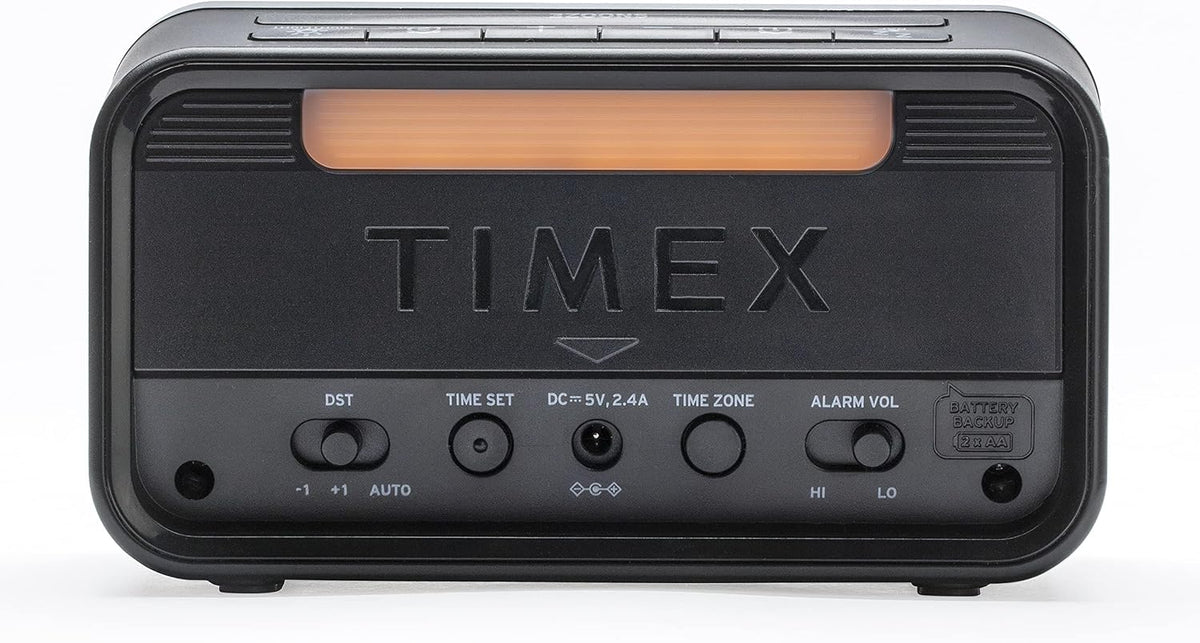Timex Bedside Alarm Clock with Dual USB Charging, Dual Alarm, Nightlight, Snooze bar, and Battery Backup (T1300)