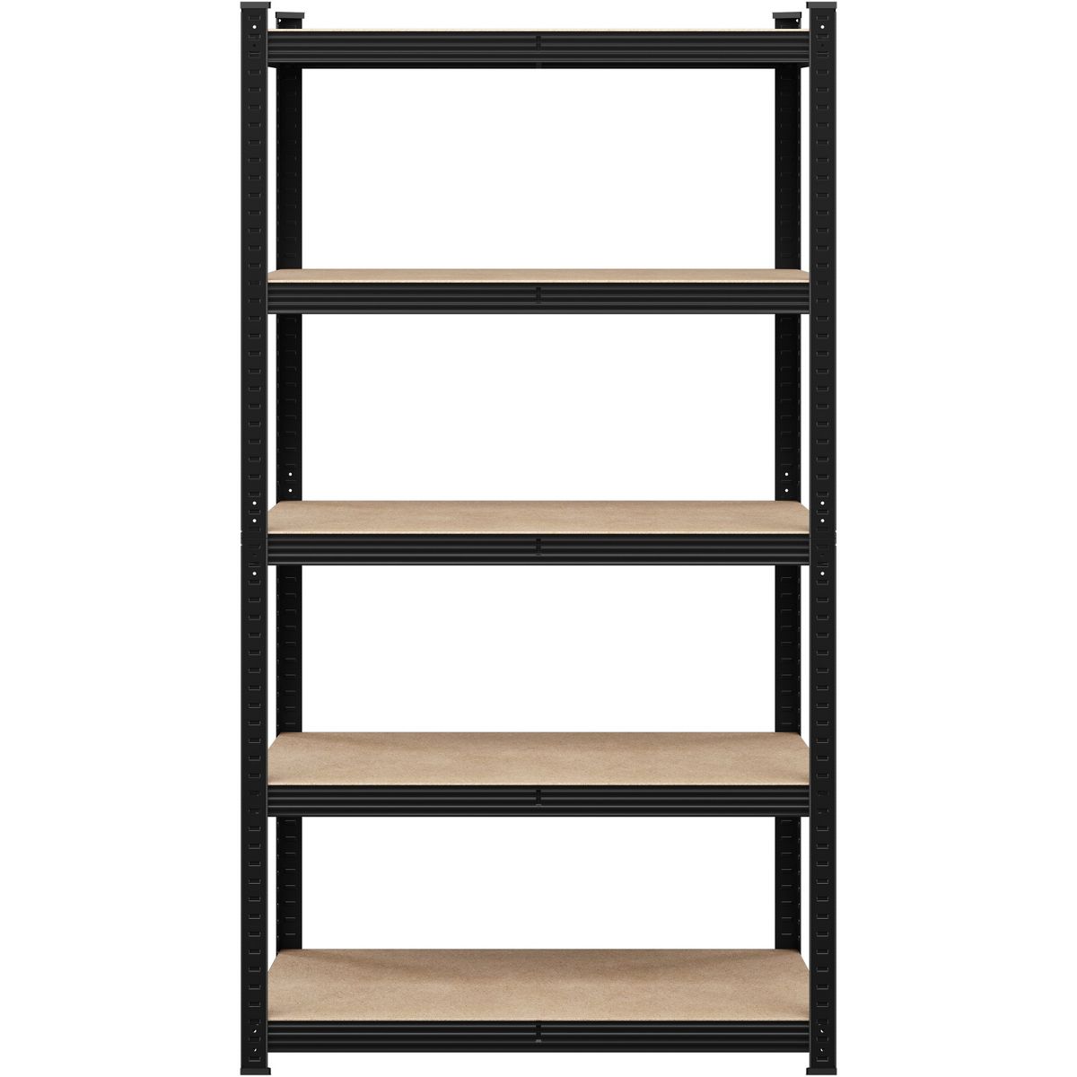 Heavy-Duty 5-Tier Boltless Shelving Unit, 35" Wide, 16" Deep, 72" High, Black