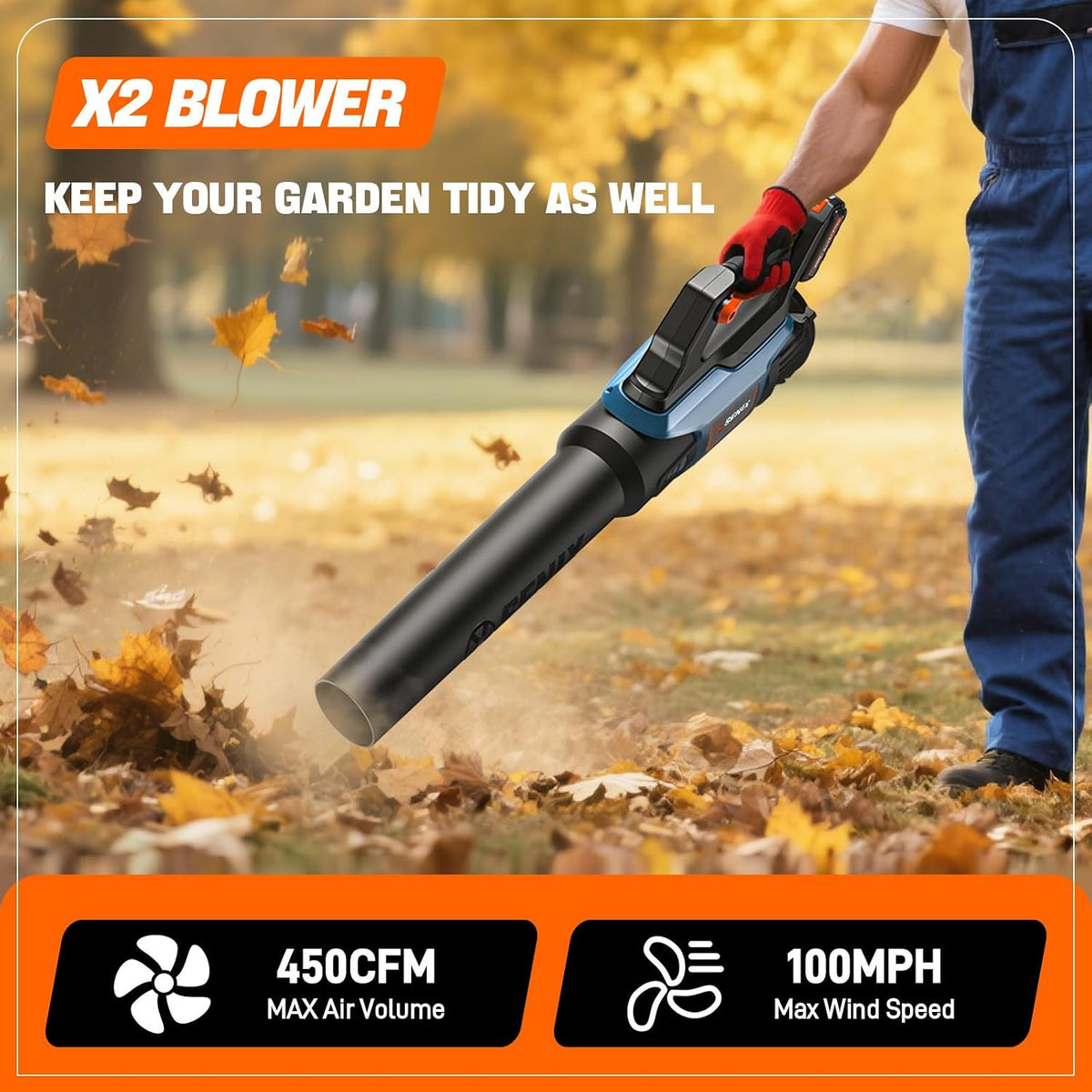 X2 20V Max Cordless Leaf Blower, Brushless (5.0 Ah Battery & Charger Included)