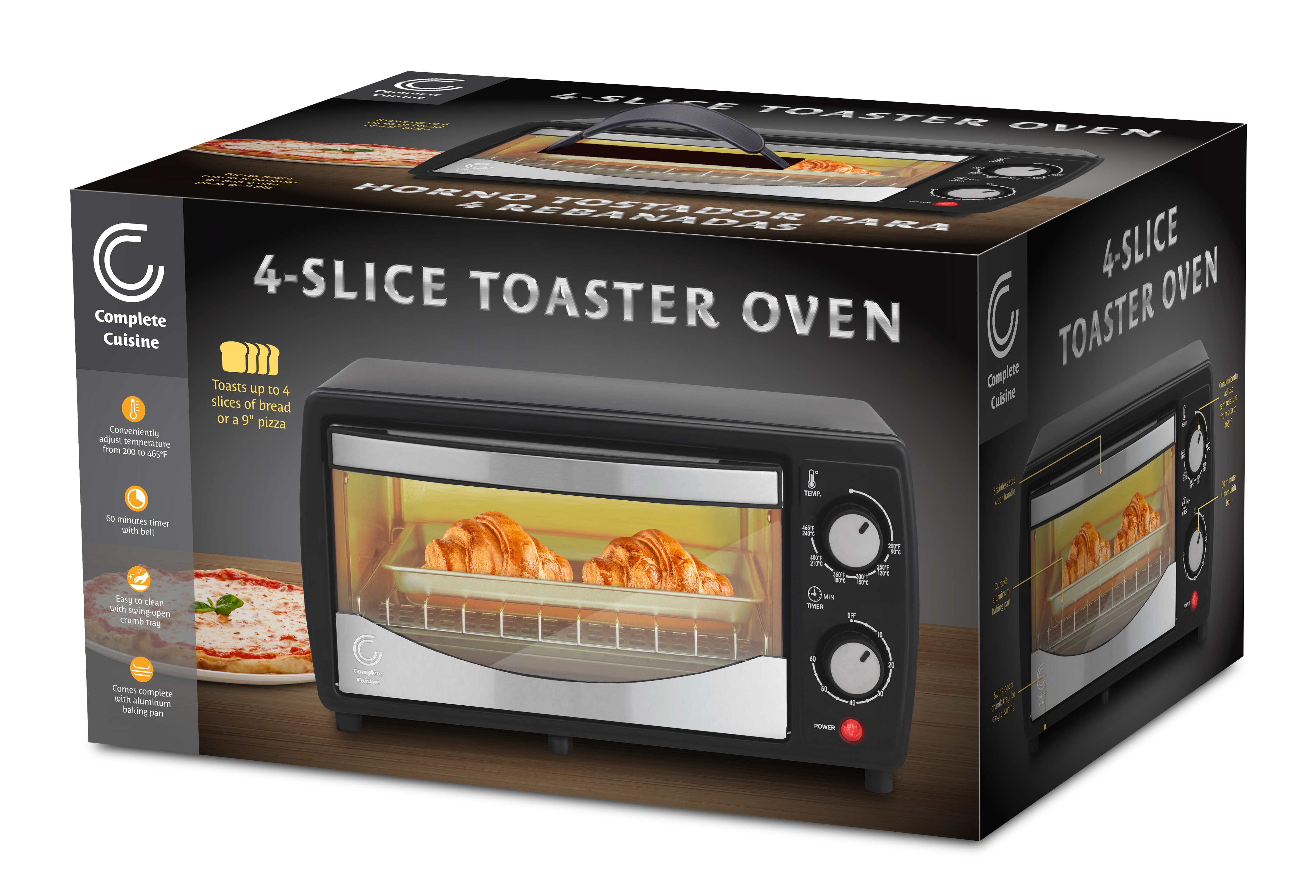 Complete Cuisine 4-Slice Toaster Oven, 9L