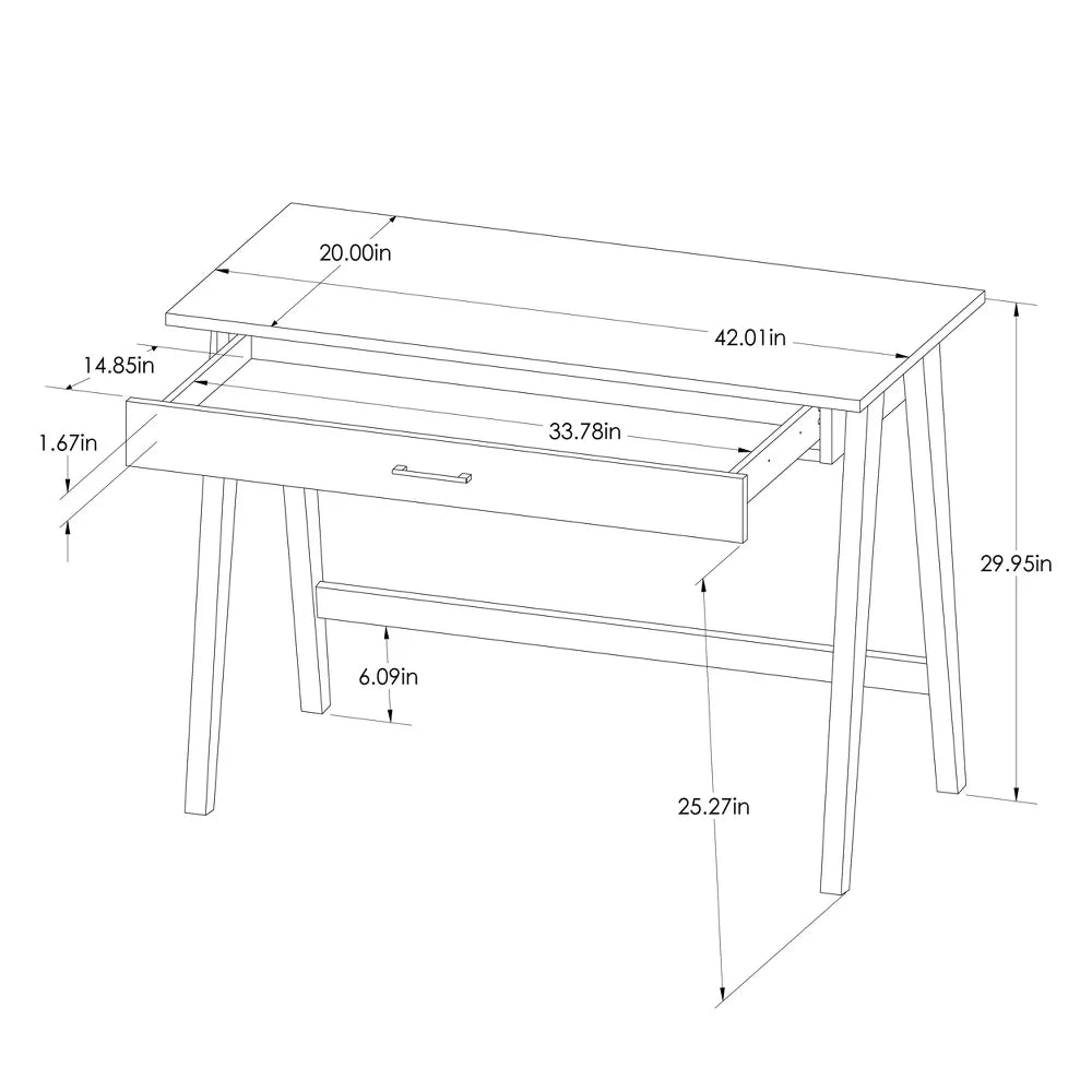 Paulo Wood Writing Desk with Drawer - Project 62