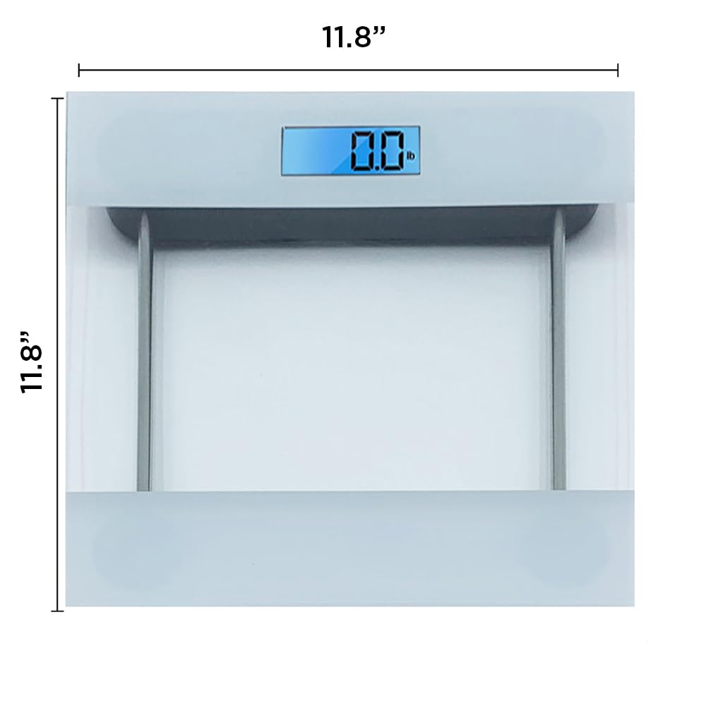 Bathroom Scale for Body Weight, Bathroom Body Scale with a Large LCD Backlight Display and Tempered Glass, Batteries Included, 400lbs