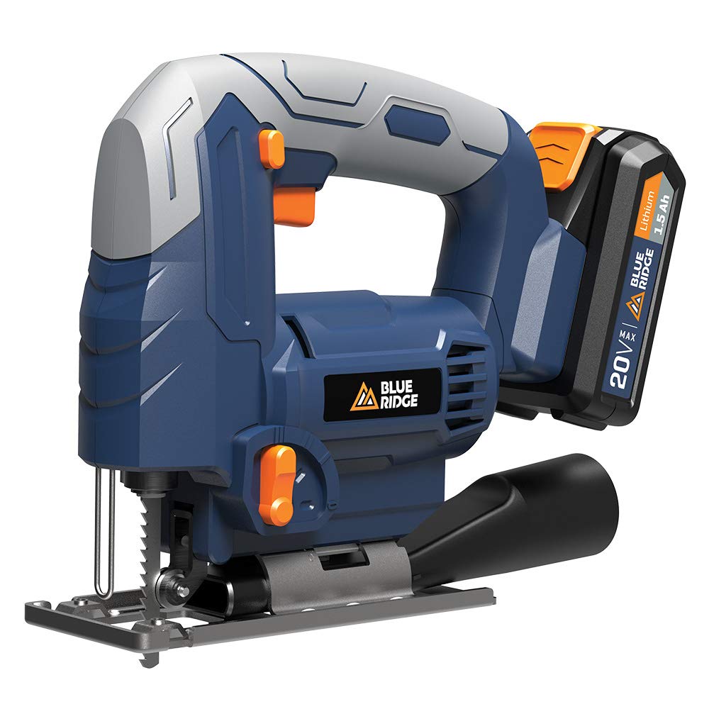 Blue Ridge BR2802U 20V MAX Variable Speed Cordless Jig Saw with Lithium Battery and Charger