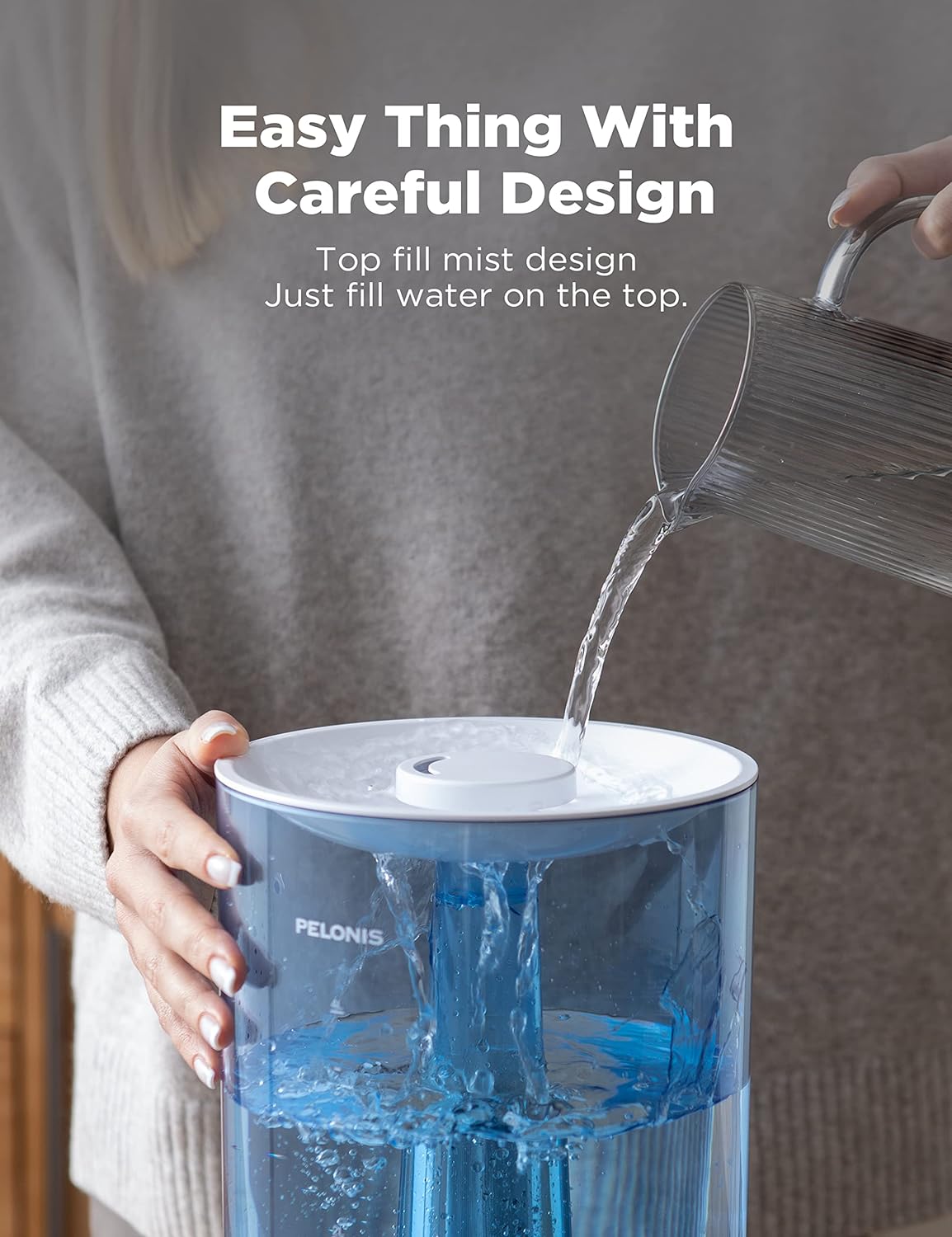 Pelonis Ultrasonic 4L Warm and Cool Mist Humidifiers for Large Room