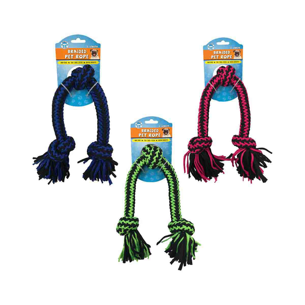 Braided Jersey Rope Toy 36" (Assorted Colors)