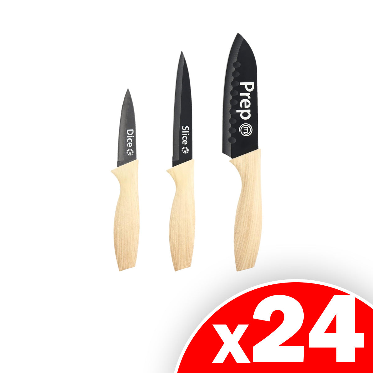 MasterChef Knife Kitchen Knives for Cooking, 24 Packs of 3