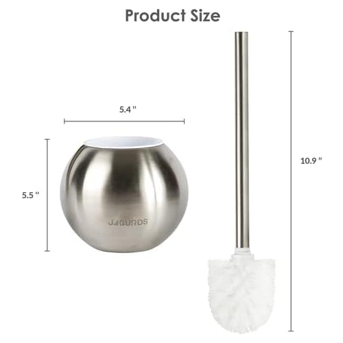 Jagurds Toilet Brush and Holder, 2 Pack, Stainless Steel