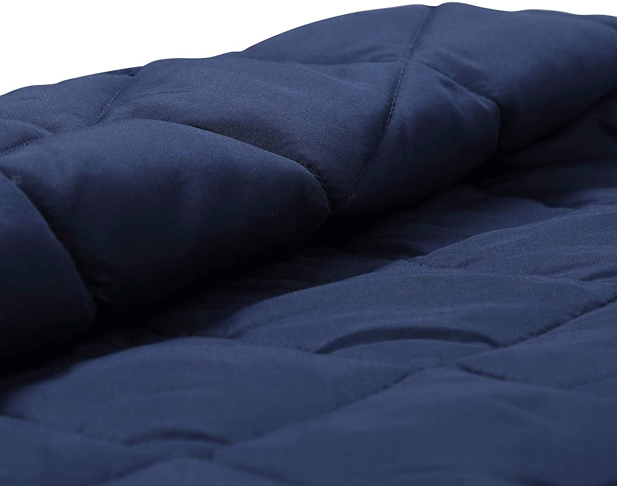 Blanquil Quilted Weighted Blanket, Navy