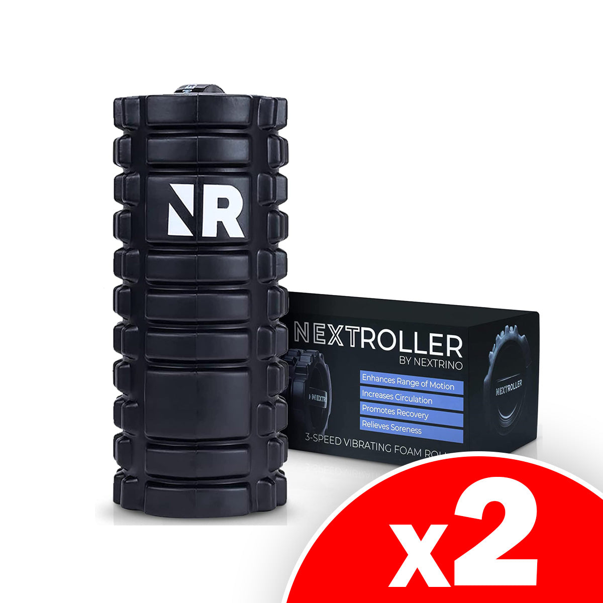 NextRoller 3-Speed Vibrating Foam Roller, 2 Pack
