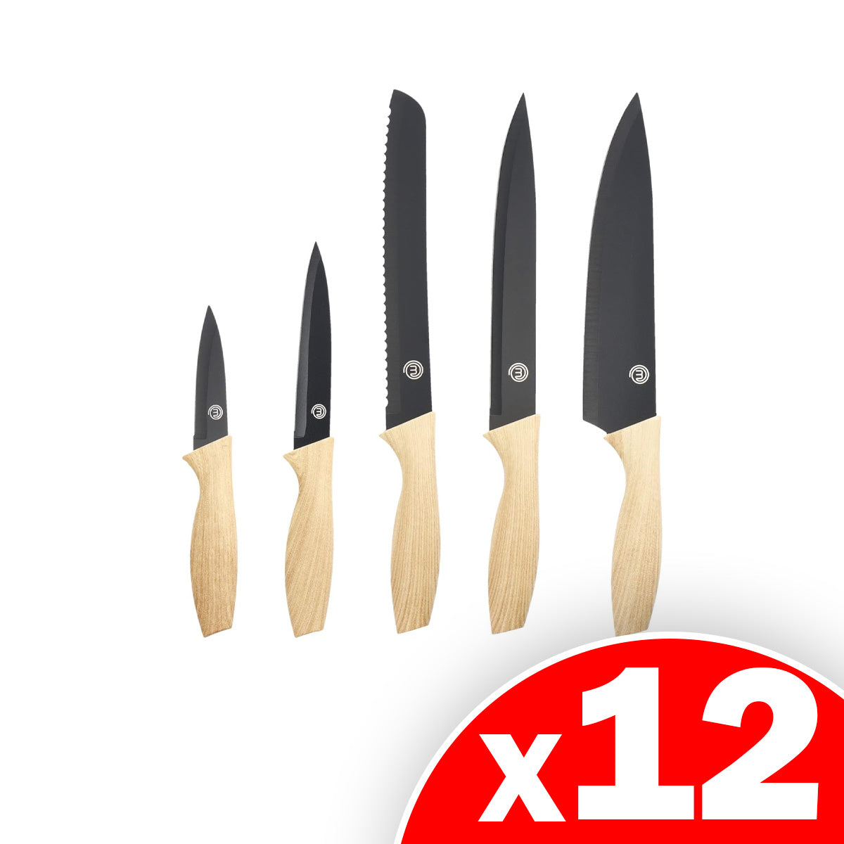 MasterChef Knife Set of 5 Kitchen Knives for Cooking, 12 Sets