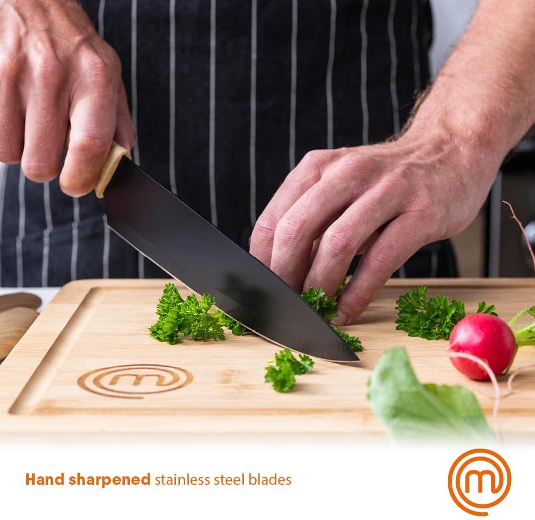 MasterChef 5pc Stainless Steel Cooking Knife Collection with Knife Block