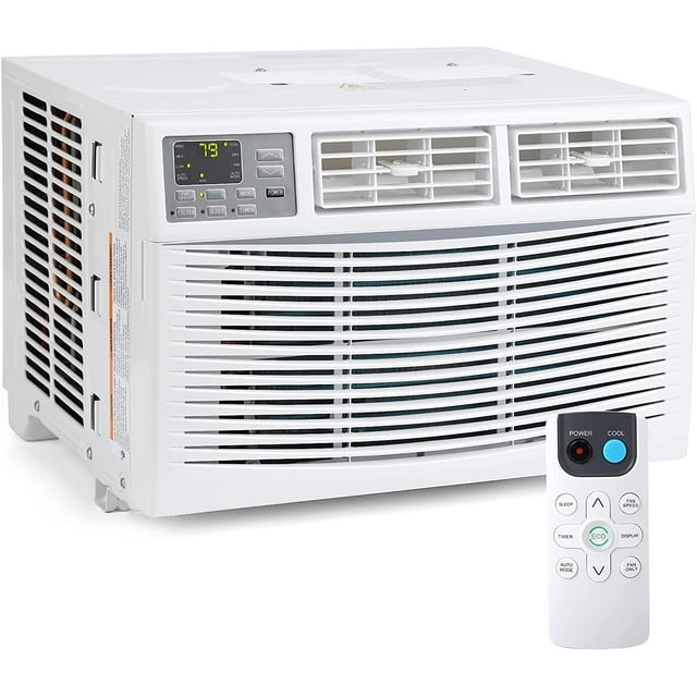 Cool Living 12,000 BTU, 115V, Air Conditioner with Remote, Auto-Restart, 3 Cooling & Fan Speeds, Energy Saver, White