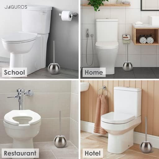 Jagurds Toilet Brush and Holder, 2 Pack, Stainless Steel