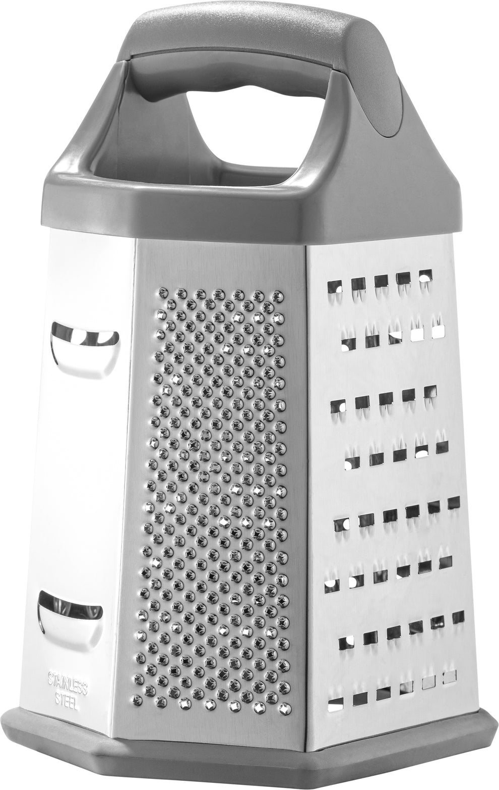 Edge Stainless Steel 6 Sided Grater with Silicone Non Skid Base and TPR Handles, Red, 72 Pack
