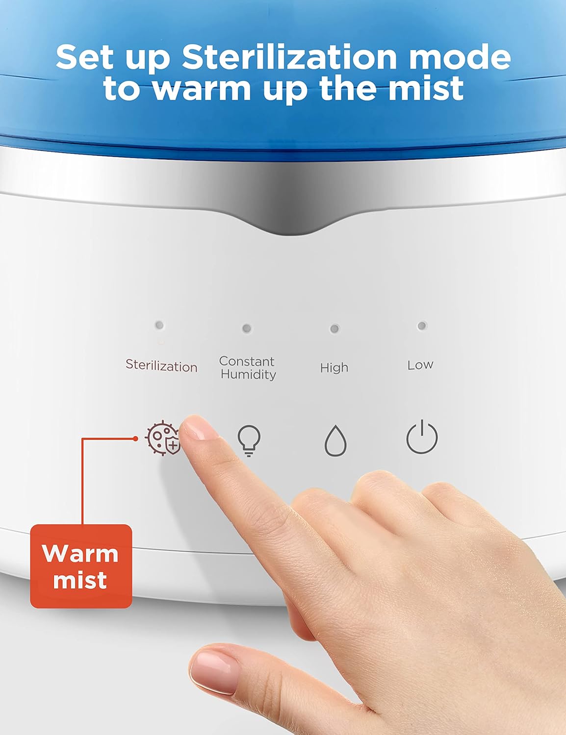 Pelonis Ultrasonic 4L Warm and Cool Mist Humidifiers for Large Room