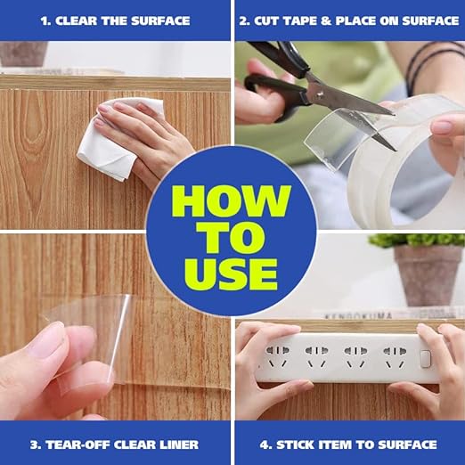 Reusable Double Sided Space Tape, 6 Pack